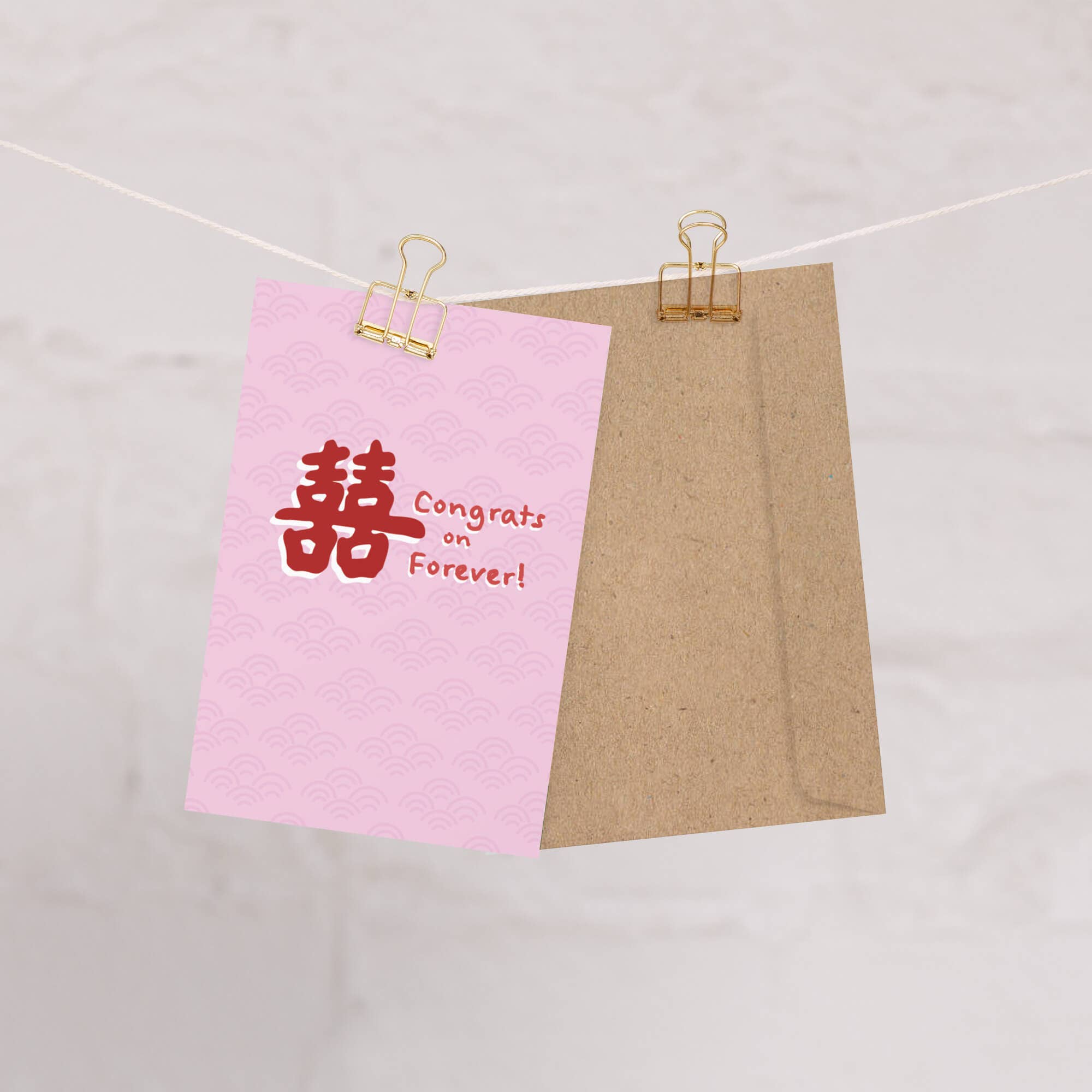 Cute Asian Cards - Vendita all'ingrosso Partecipazioni di nozze - Congratulazioni per Sempre! Biglietti di Nozze Asiatici | Doppia Felicità Cinese Viet1