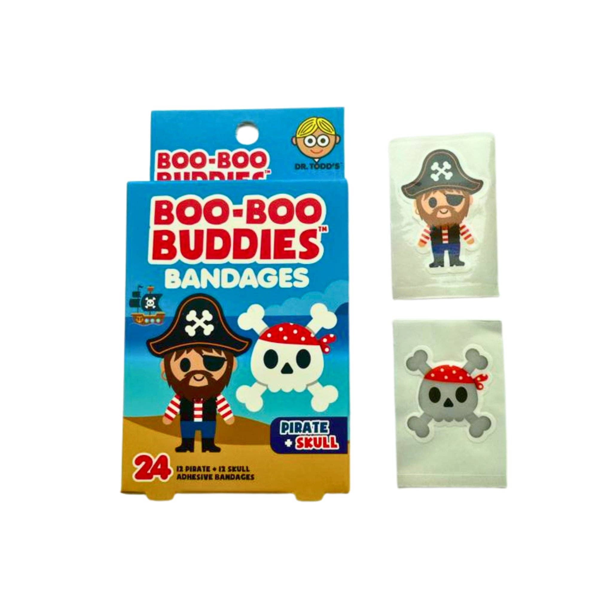 Boo Boo Buddies - Wholesale Bandaids/Bandages - Kids Bandages – Pirate + Skull (24 Count, Latex-Free)2