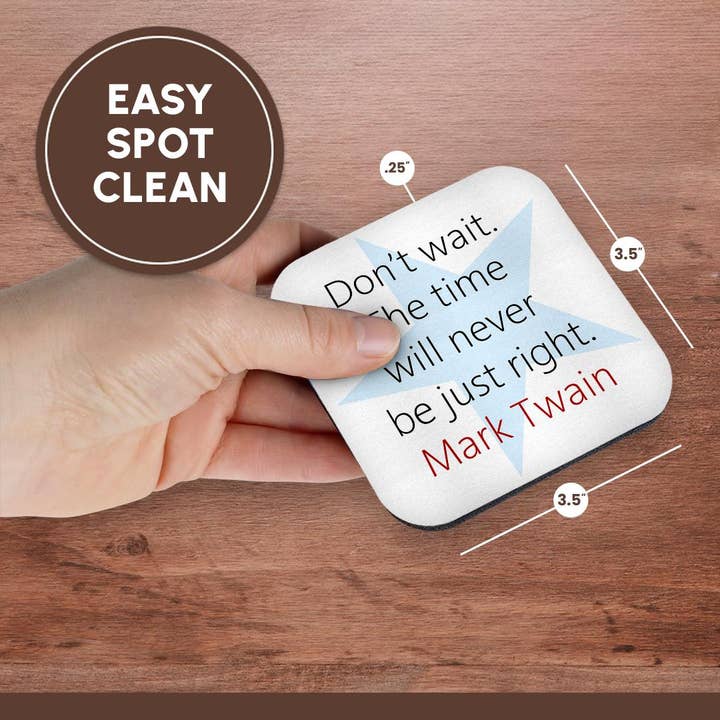 3dRose - Wholesale Coasters - 3dRose, Mark Twain Quotes - Do not wait, Coaster13