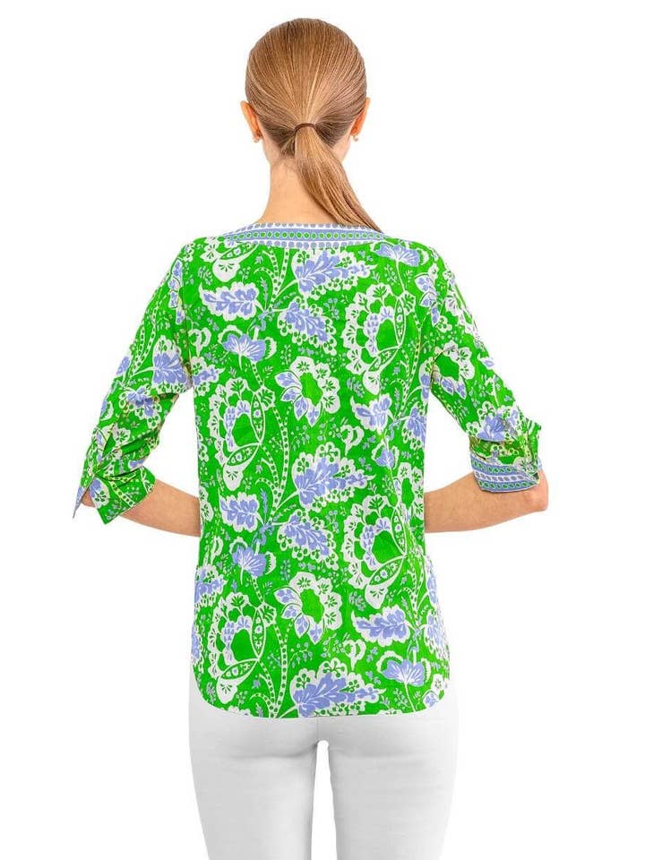Gretchen Scott LLC - Wholesale Blouse - Women's - Let It Flow Top - Flora7