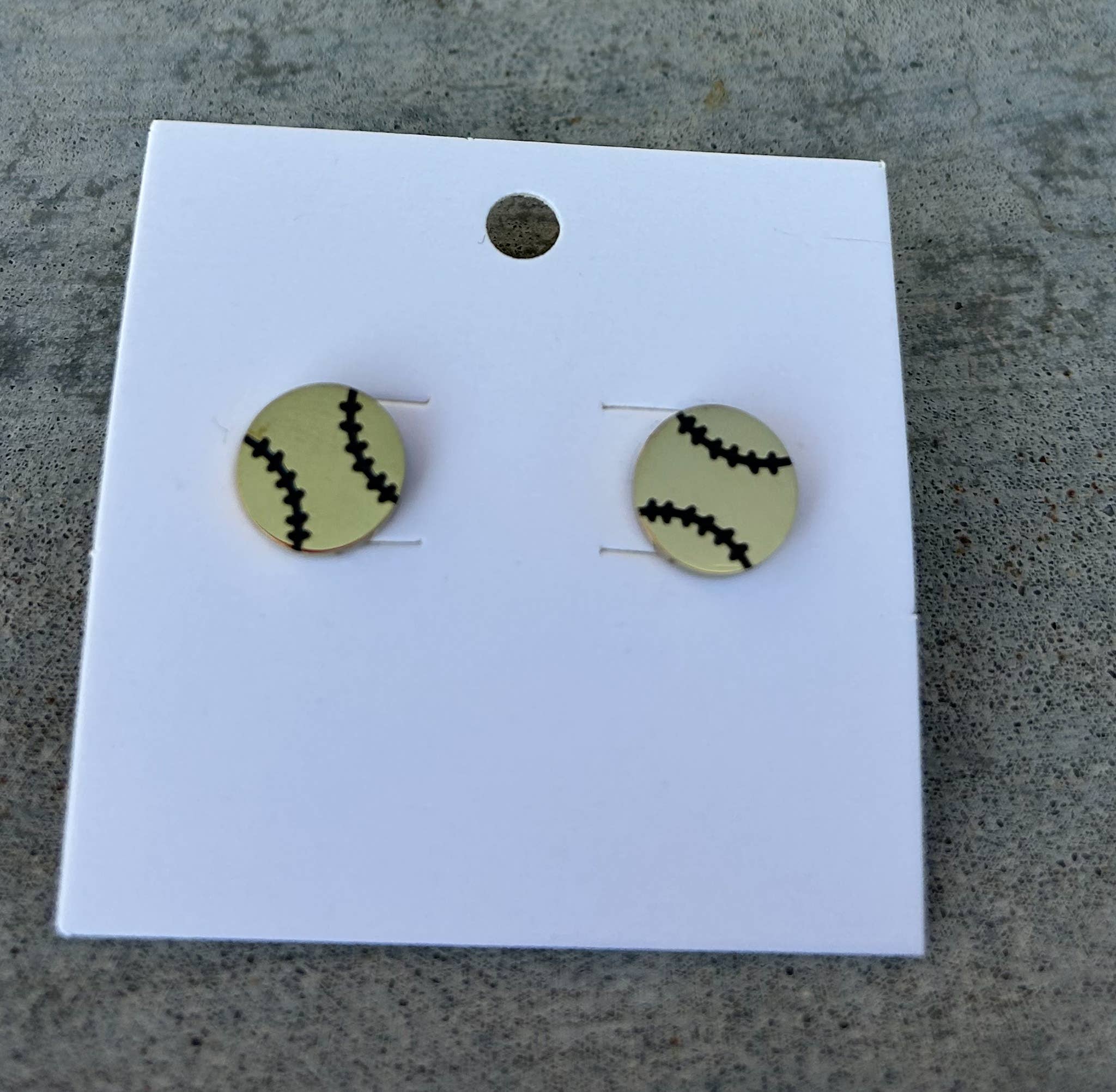 JILLIAN INK LLC - Wholesale Stud/Post Earrings - Baseball or Softball Stud Earrings in Gold or Silver0