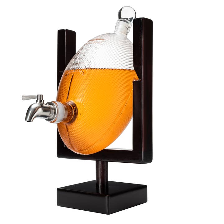 Football Decanter Set for Whiskey, Wine & Other Liquor for wholesale by The Wine Savant / Khen Glassware