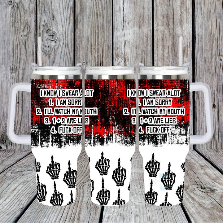 I Know I Swear A Lot Tumbler with Handle for wholesale by Crafting in Chaos