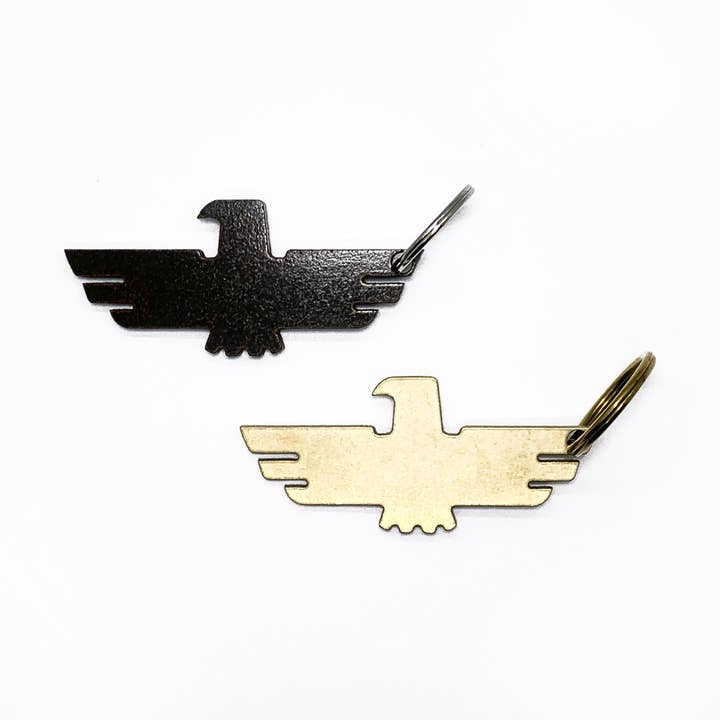 Thunderbird Keychain Bottle Opener / Brass or Steel Pop-top for wholesale by Son of a Sailor