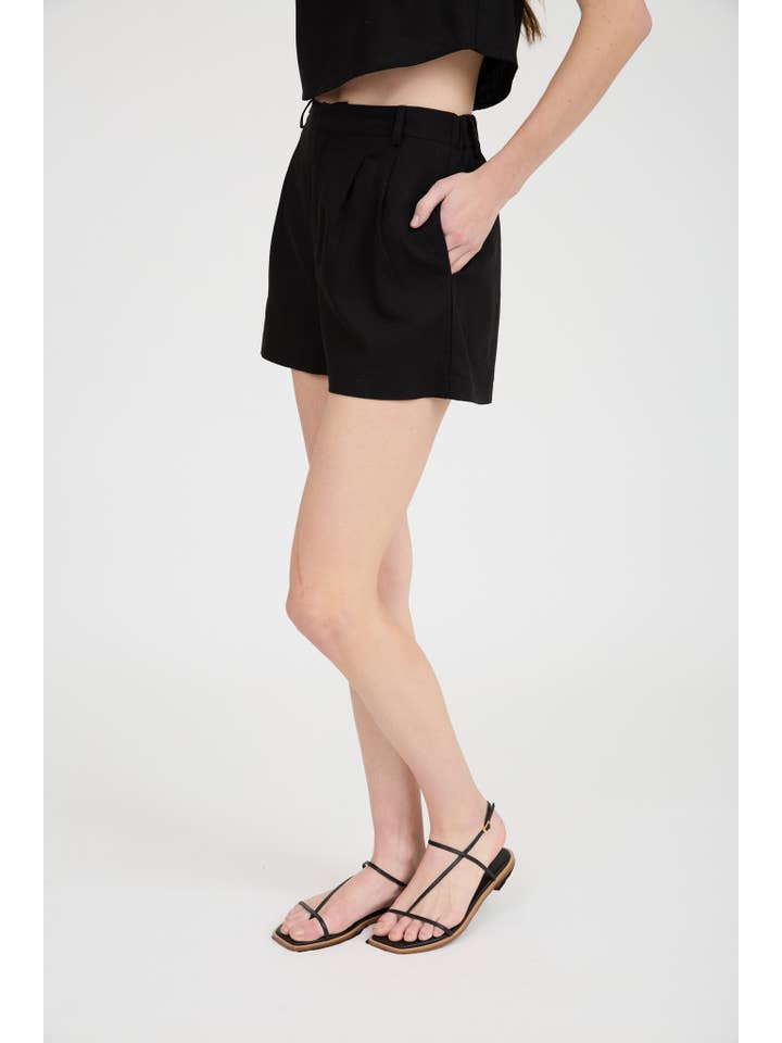 The Workshop Studio - Wholesale Shorts - Women's - HIGH WAIST FRONT PLEAT SHORTS