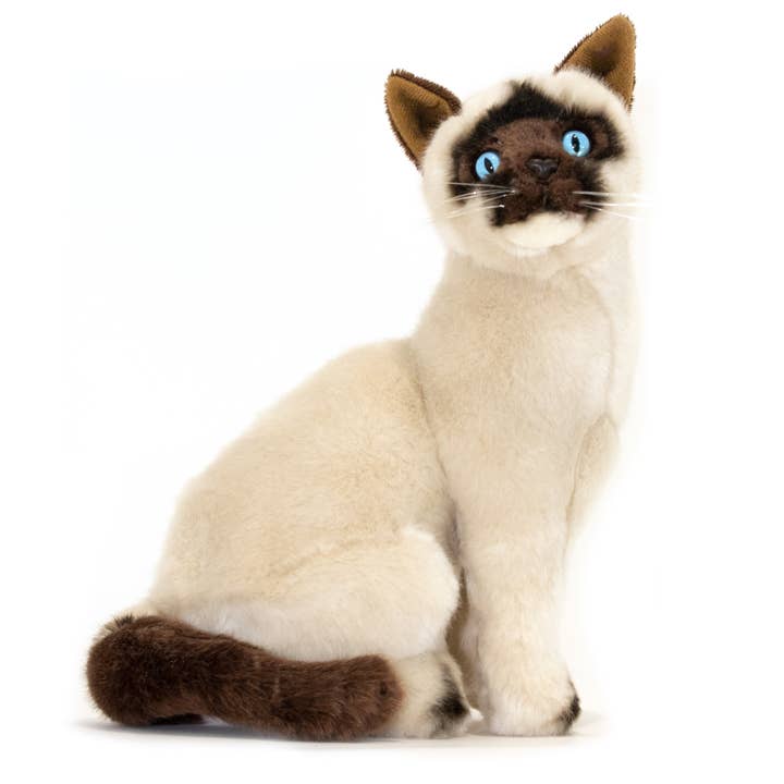 FurTastic Friends by Bocchetta Plush Toys - Vente Peluche – chien - Nouilles - Seal Point, chat siamois, taille 30 cm/11,8 pouces