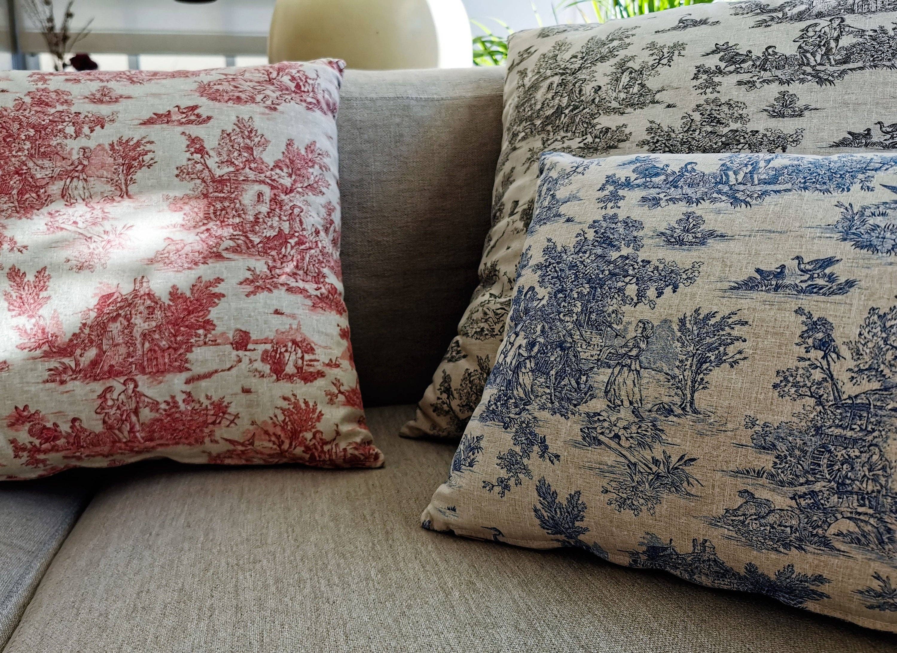 Homesite - Wholesale Throw Pillow Cover - Toile De Jouy Pillow Cover Blue, 4 Sizes6