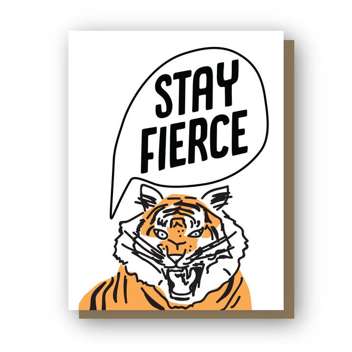 Stay Fierce, cartão tigre tigre por atacado de Wishbone Letterpress