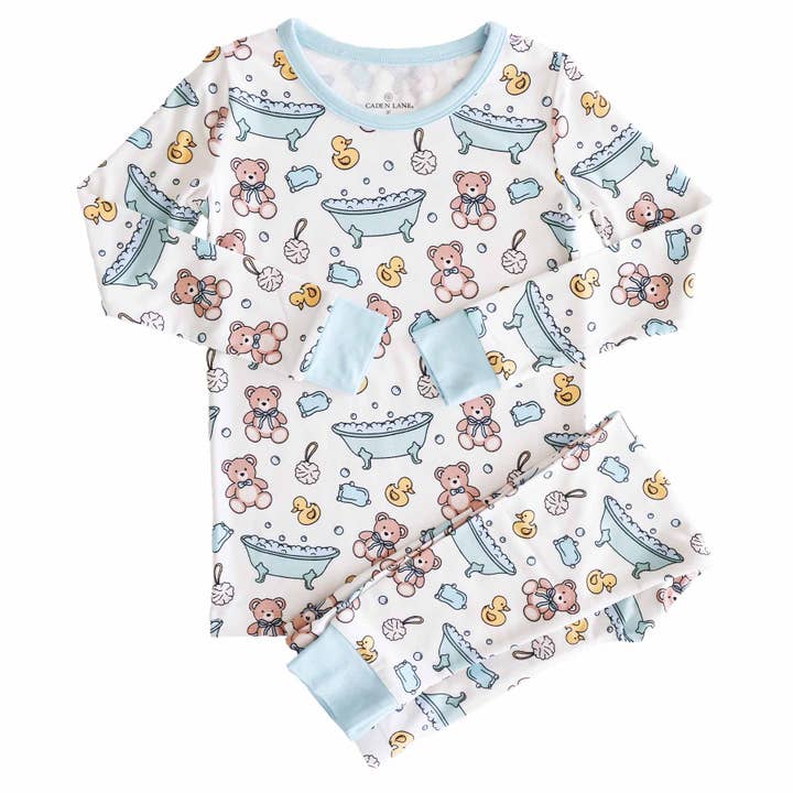Bathtime Besties Two Piece Pajama Set | Blue for wholesale by Caden Lane