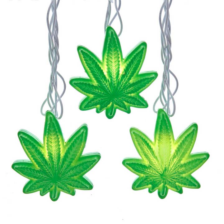 UL 10 Light 3.5" Opaque Cannabis Light Set for wholesale by Kurt S. Adler, Inc.