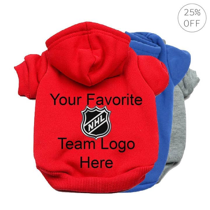 NHL Team Logo Dog Hoodie for wholesale by The Honest Dog Company