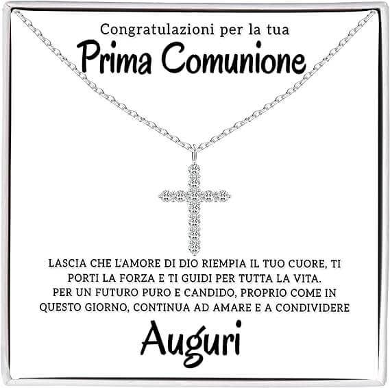 DINAWeb Srls - Wholesale Pendant/Charm Necklace - Sterling Silver 925 Cross Necklace - First Communion0