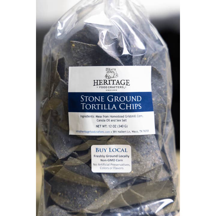 Heritage Food Crafters - Wholesale Chips - Stone-Ground Blue Corn Tortilla Chips - 12oz1