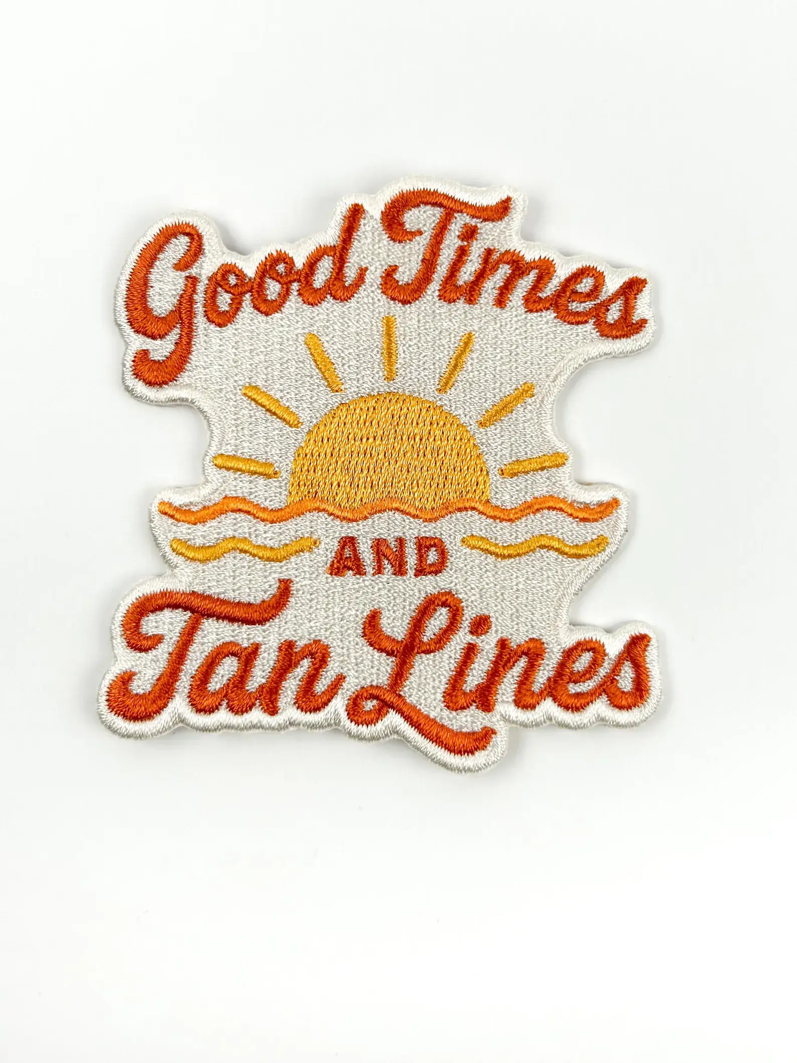 Field Trip Threads - Wholesale Patch - Good Times and Tan Lines Patch – Embroidered Iron On Beach 1