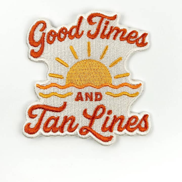 Field Trip Threads - Wholesale Patch - Good Times and Tan Lines Patch – Embroidered Iron On Beach 1