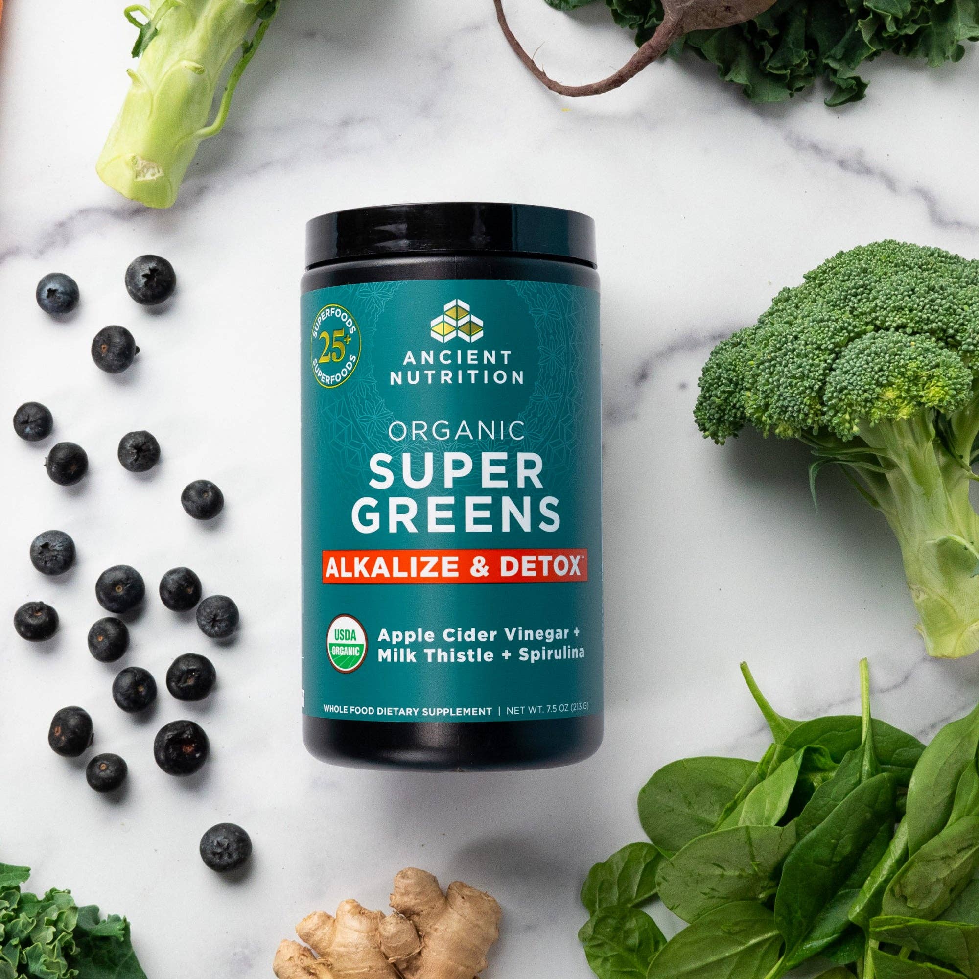 Black Organic SuperGreens Alkalize & Detox | Powder (25 Servings) for wholesale on Faire5