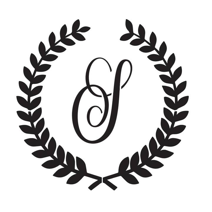 Laurel Leaf-Script S- 10 Mil Mylar Reusable Stencil for wholesale by GoStencil