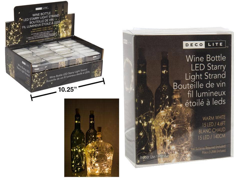 Truu Design - Wholesale String Lights - Wine Bottle LED Light Strand,15LED, B/O, pvc + pdq0