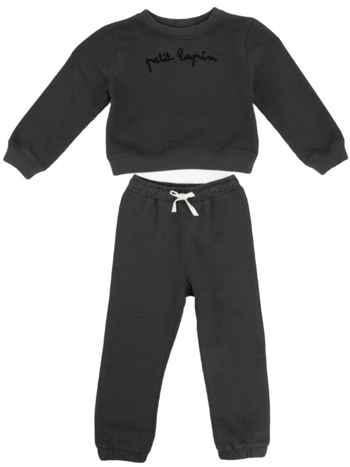 Finley | Conjunto de sudadera de forro polar de algodón | Petit Lapin | Midnight para venta al por mayor de Lepela