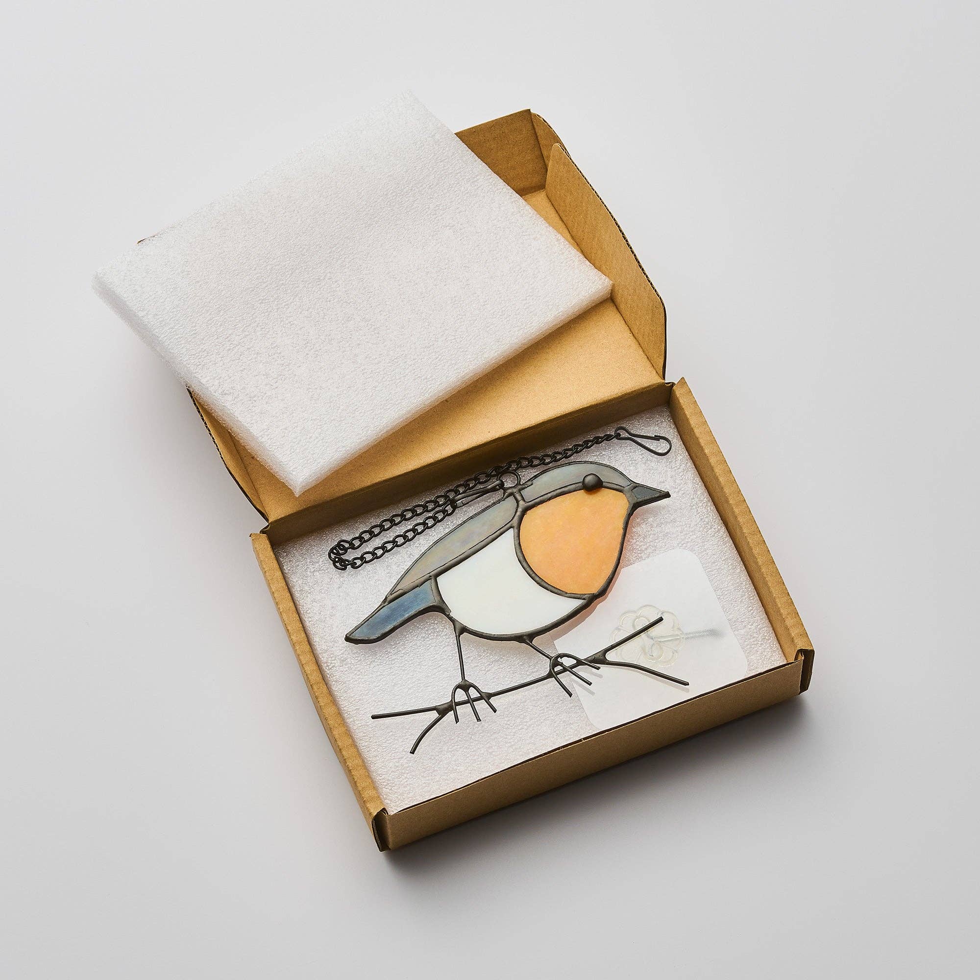 Sienna Glass – wholesale Suncatcher – Hanging Stained Glass Bird - Robin2