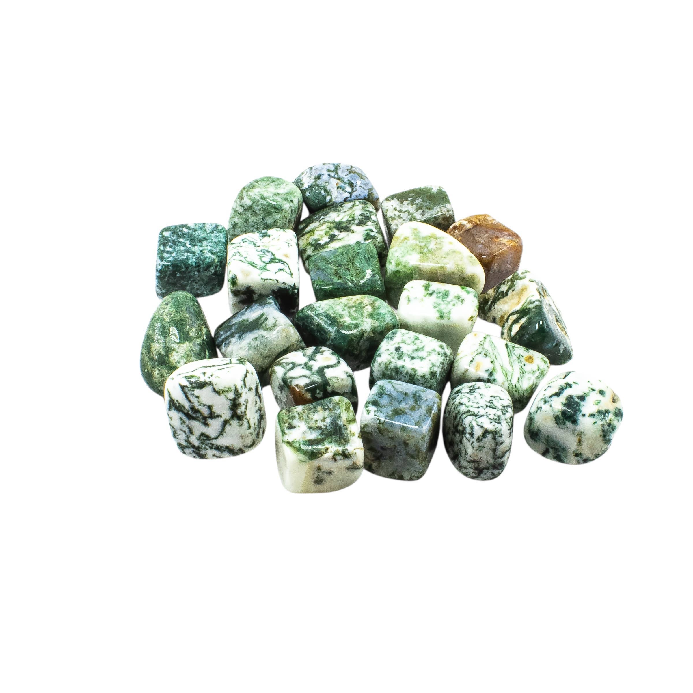 Quasar Gems USA - Wholesale Spiritual Stone/Crystal - Moss Agate Tumbled 20-30mm 1KG1