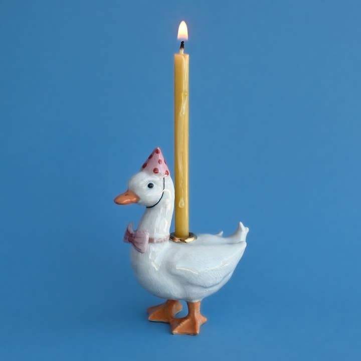 Décoration de gâteau Pink Goose pour la vente par Camp Hollow Porcelain Animal Treasures