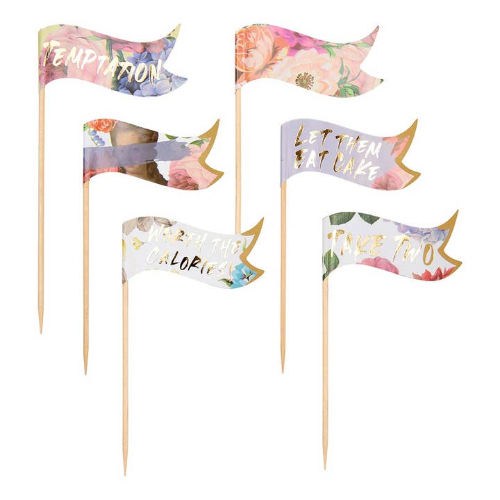 Cocktail Stick Food Flags for Party | 24 Pack | for wholesale by Talking Tables UK