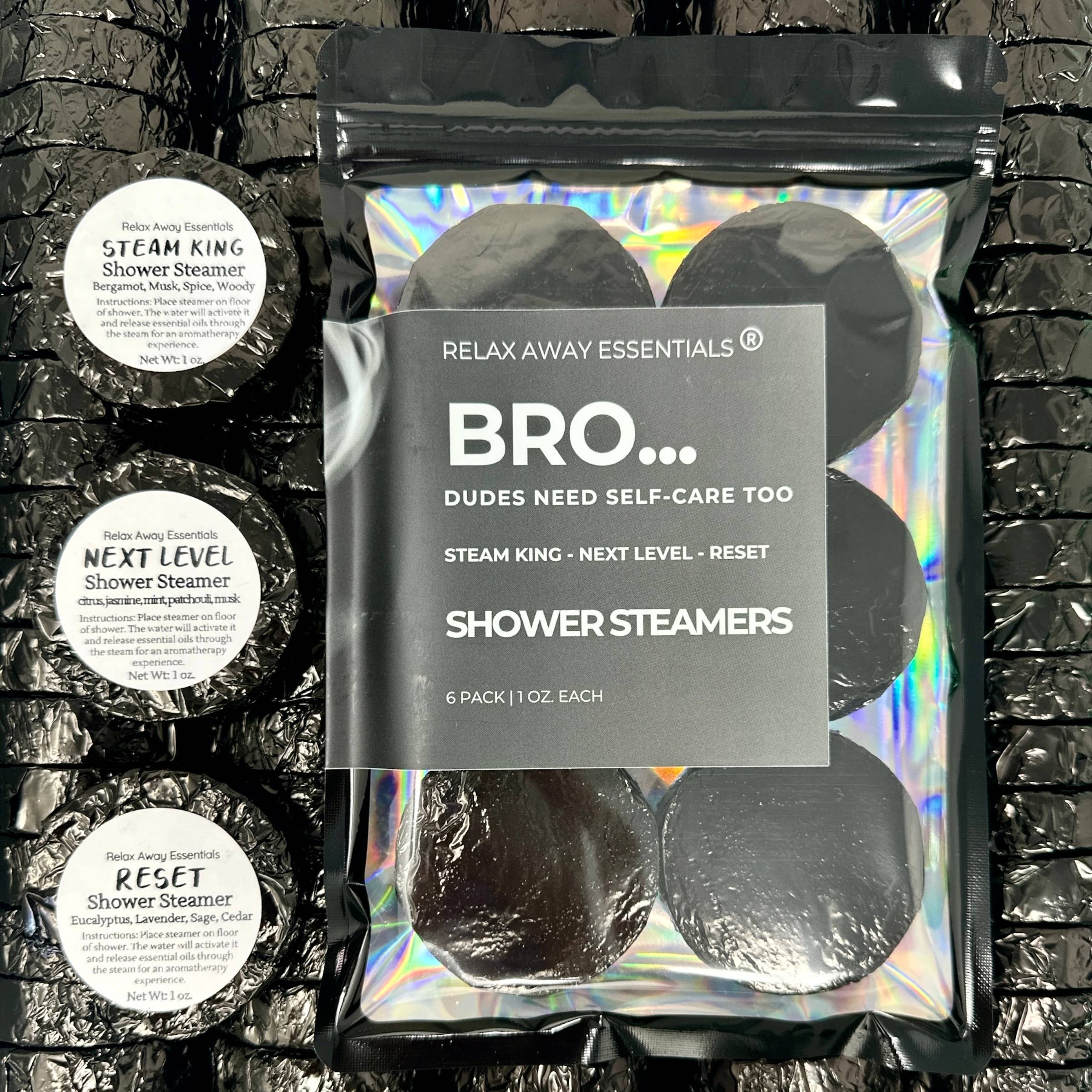Relax Away Essentials - Wholesale Shower Steamer/Bomb - Bro... Dudes Need Self-Care Too Shower Steamers 6 Pack 2