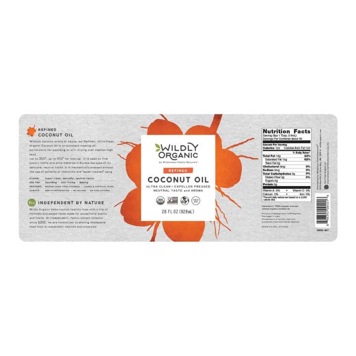 Wildly Organic - Wholesale Cooking Oil - Refined Expeller Pressed Organic Coconut Oil