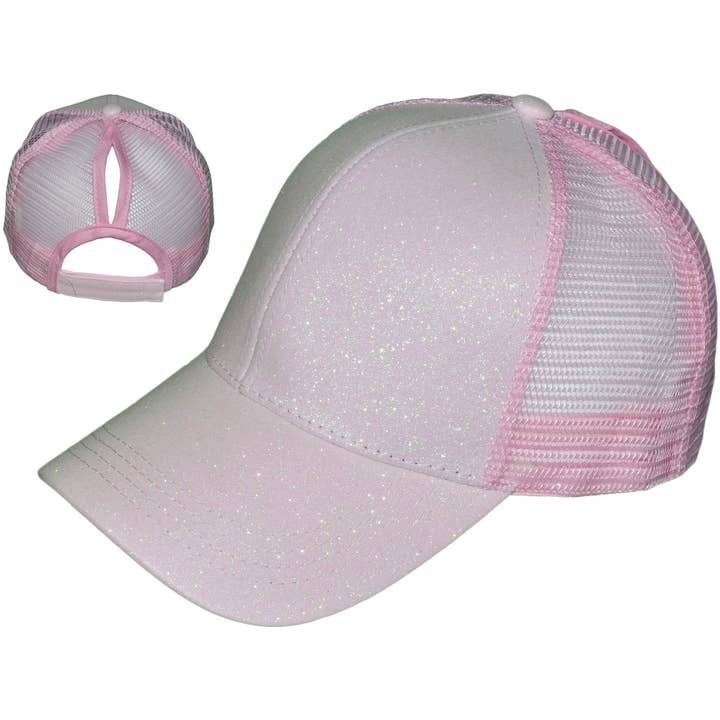 Buck Wholesale - Wholesale Trucker hat – Women’s - Glitter Ponytail Trucker Hats - Low Profile Structured Mesh13
