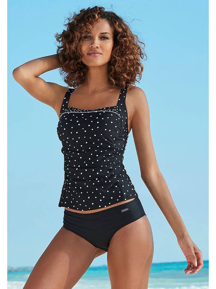 Black White LASCANA Women's Polka Dot Tankini Swimsuit Top##132 for wholesale on Faire6