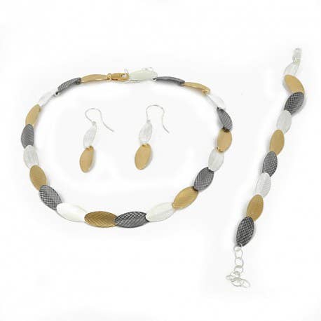 Collana in argento 925 ossidato e placcato oro - per la vendita all'ingrosso da parte di Korczynski Design Jewellery