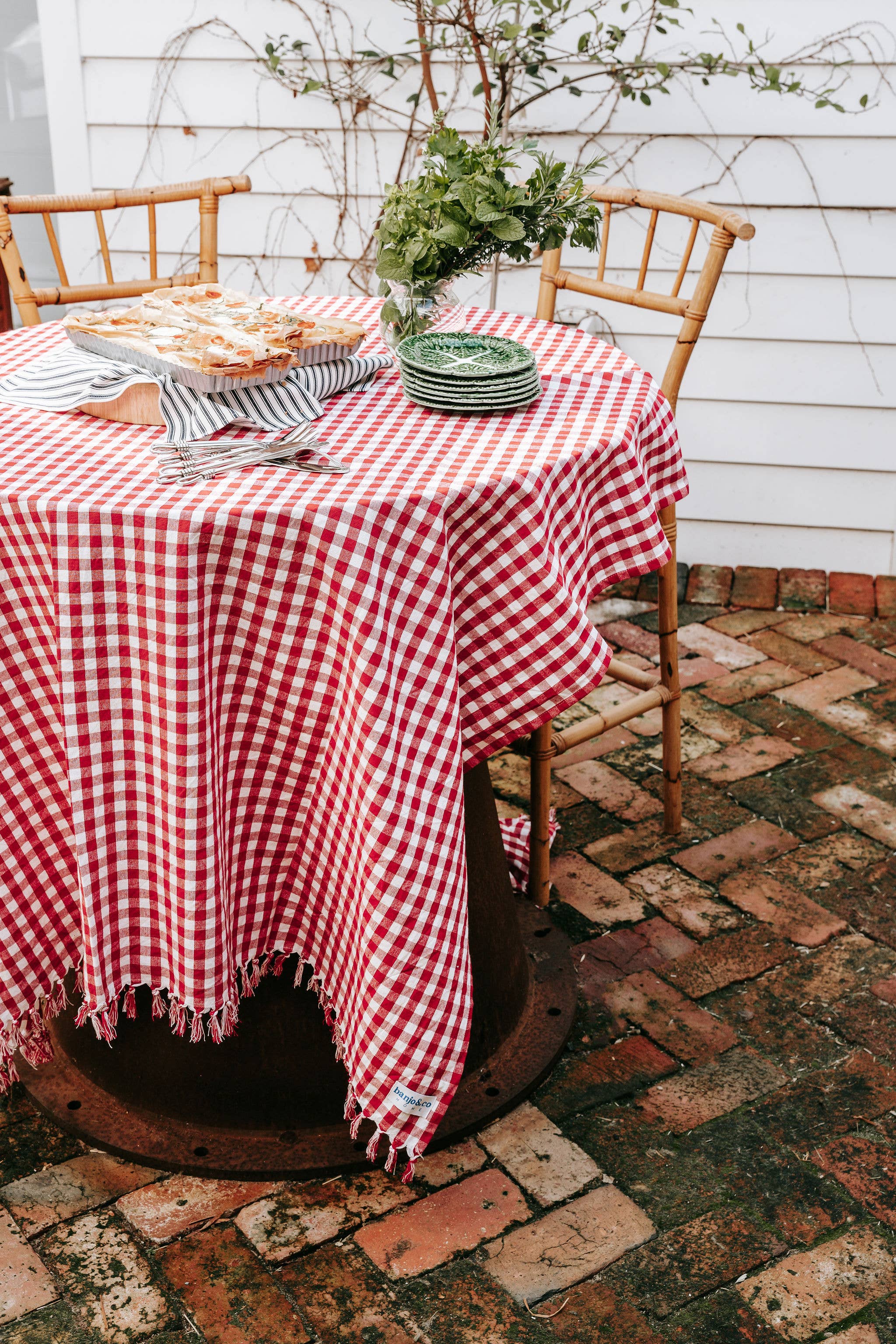Banjo & Co Home - Wholesale Tablecloth - Red Gingham Tablecloth2