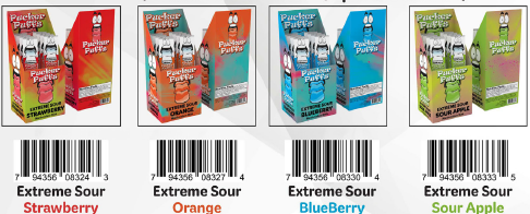 ET Products - Wholesale Hard Candy - Pucker Puffs Candy 240-Unit Display3