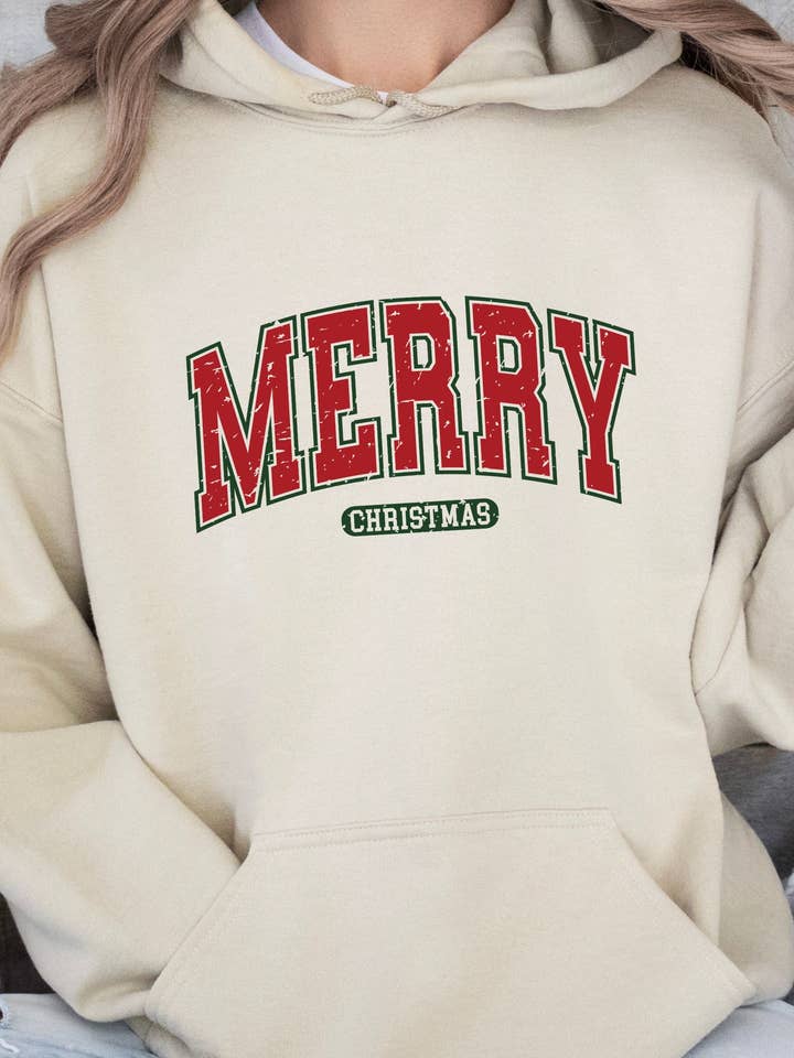 Retro Merry Christmas Hoodie for wholesale by Midday USA