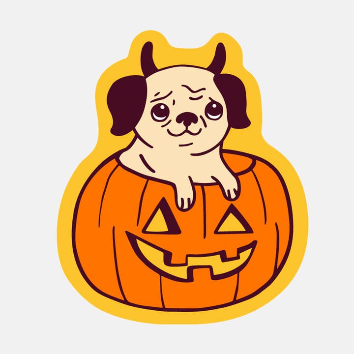 Peg Pumpkin Sticker for wholesale by The Good Twin