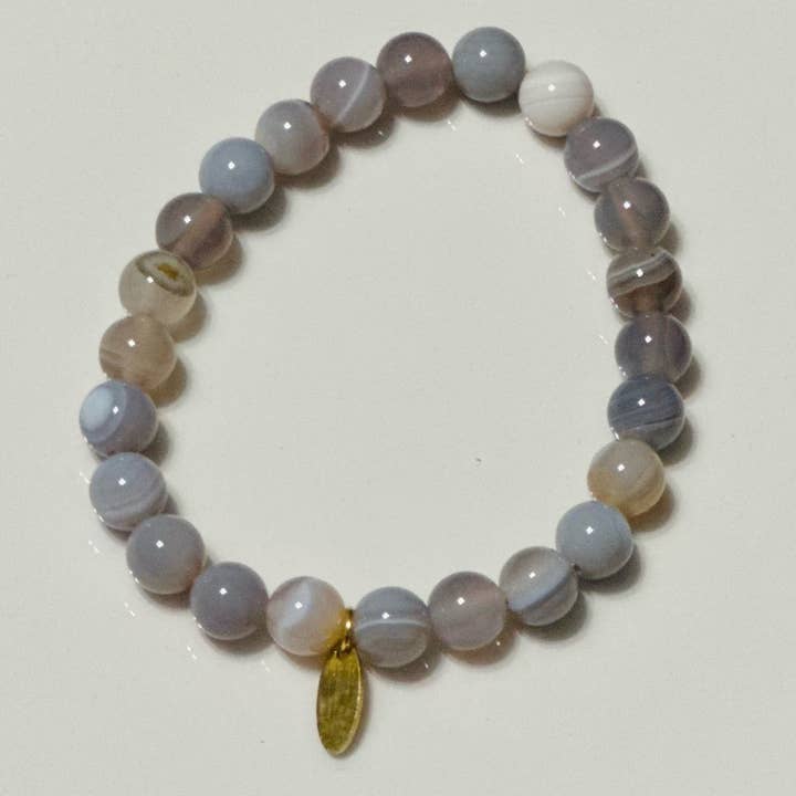 Mala: Botswana Agate Bead Bracelet for wholesale by Santore Jewelry Company
