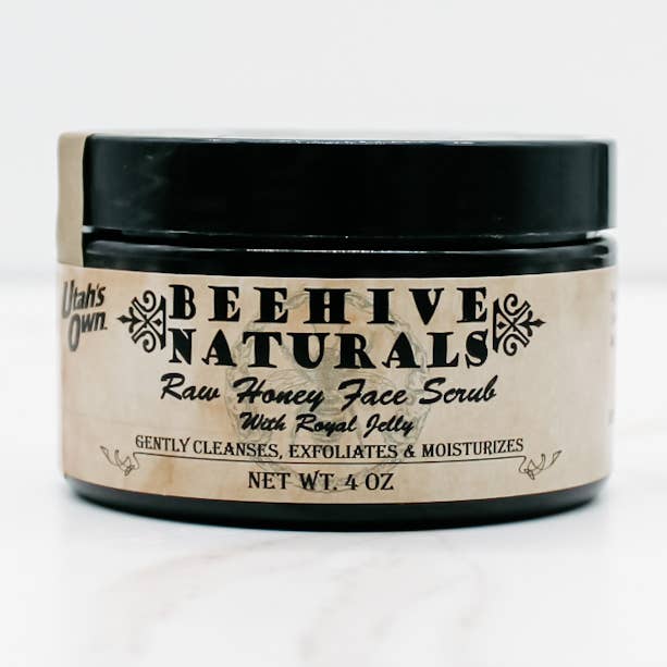 Raw Honey Face Scrub- Hydrating Exfoliating Cleanser for wholesale by Beehive Naturals LLC