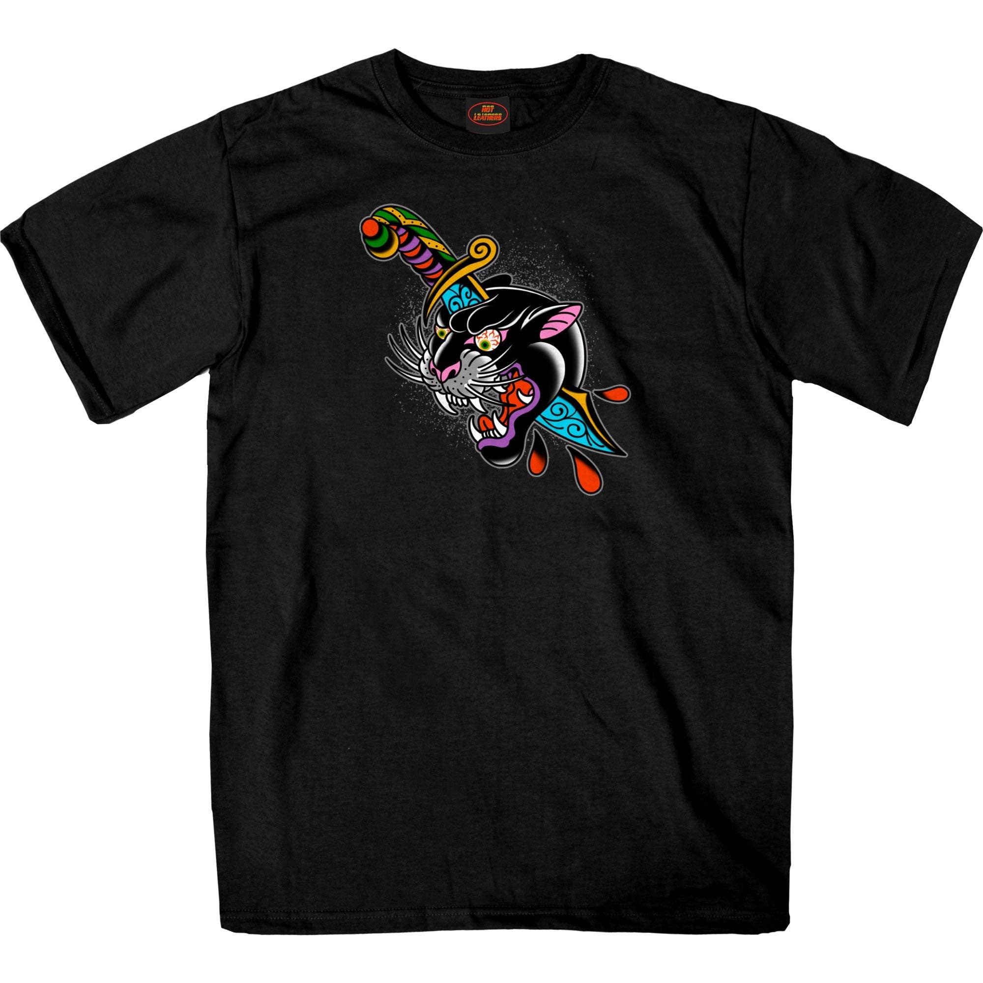 Hot Leathers GMD1516 Men's Black Panther Tattoo Short Sleeve T-Shirt for wholesale on Faire0