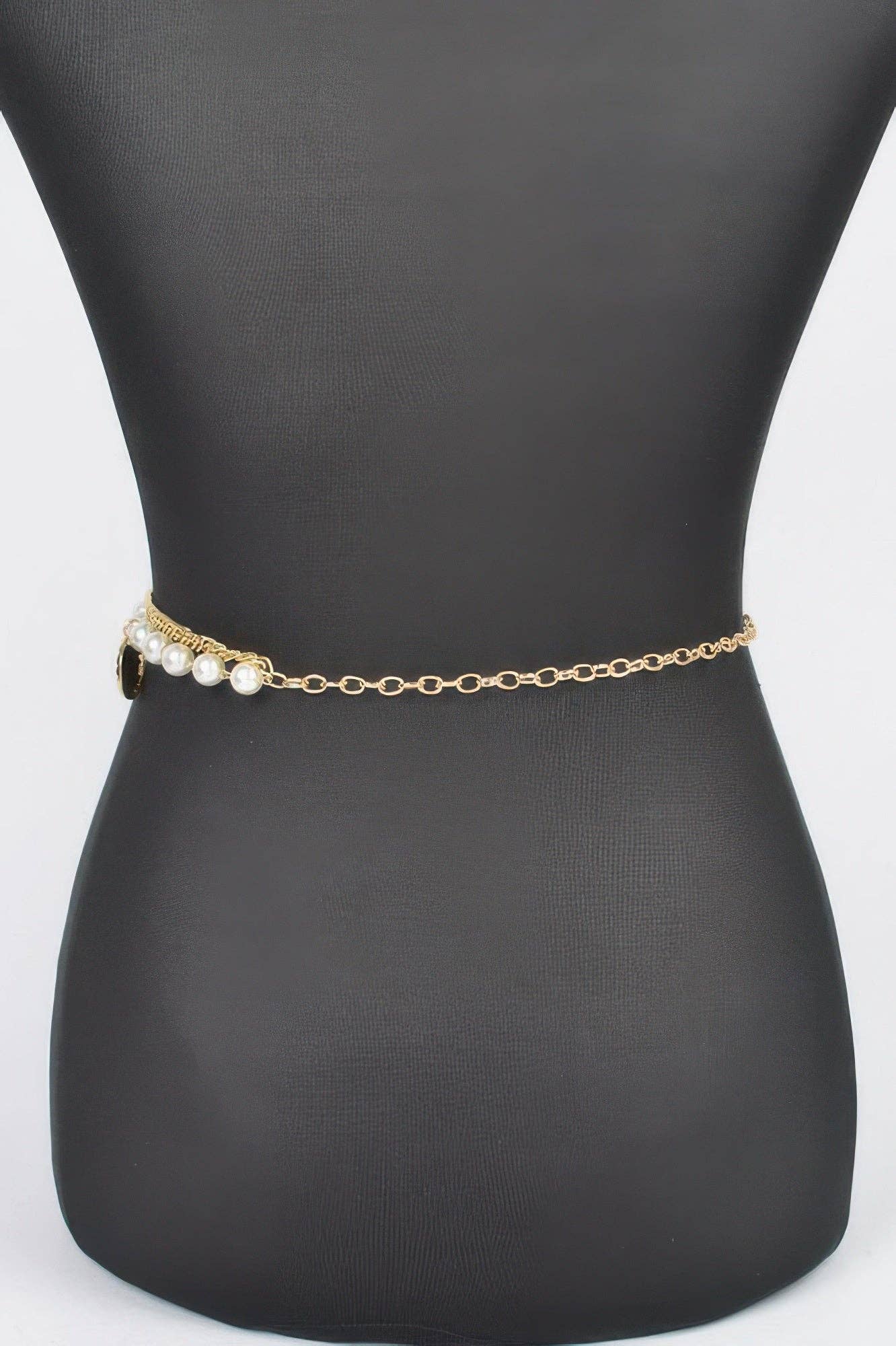 CC Wholesale Clothing - Wholesale Belt - Women's - Faux Pearl Round Metal Plus Size Chain Belt2