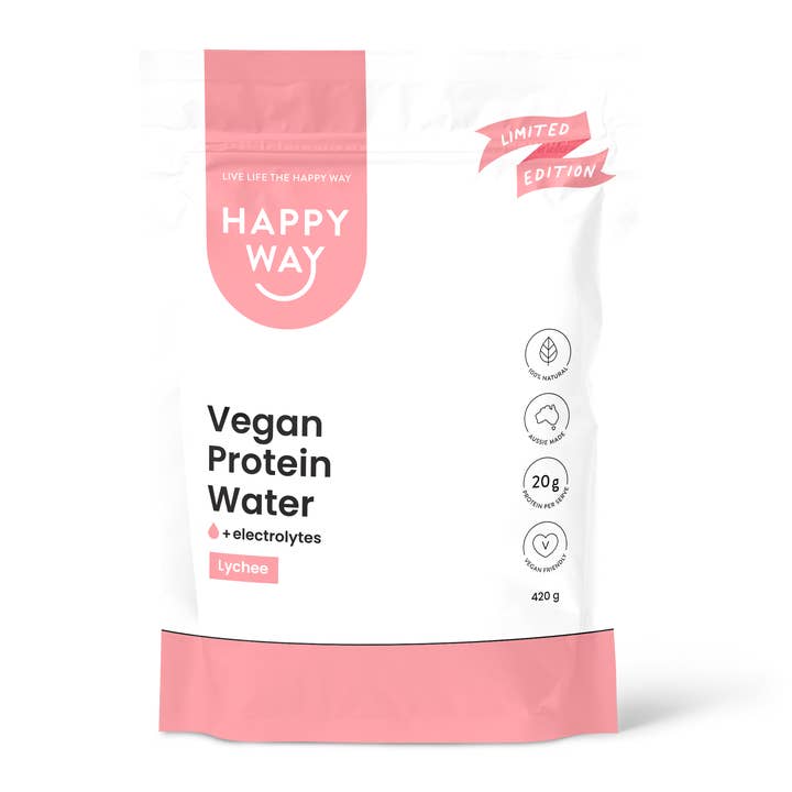 Pó de Água Proteica Vegana de Lichia 420g por atacado de Happy Way