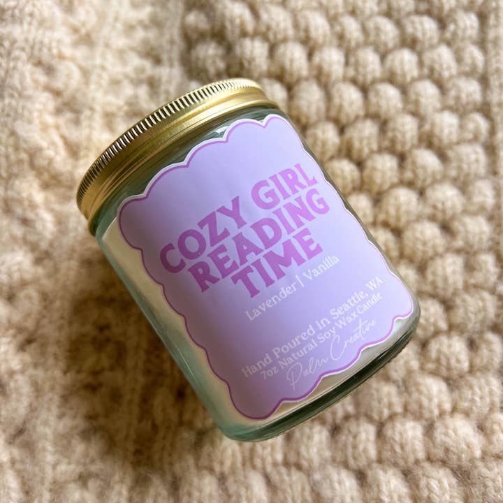 Palm Creative - Wholesale Jar/Filled Candle - Cozy Girl Reading Time Candle
