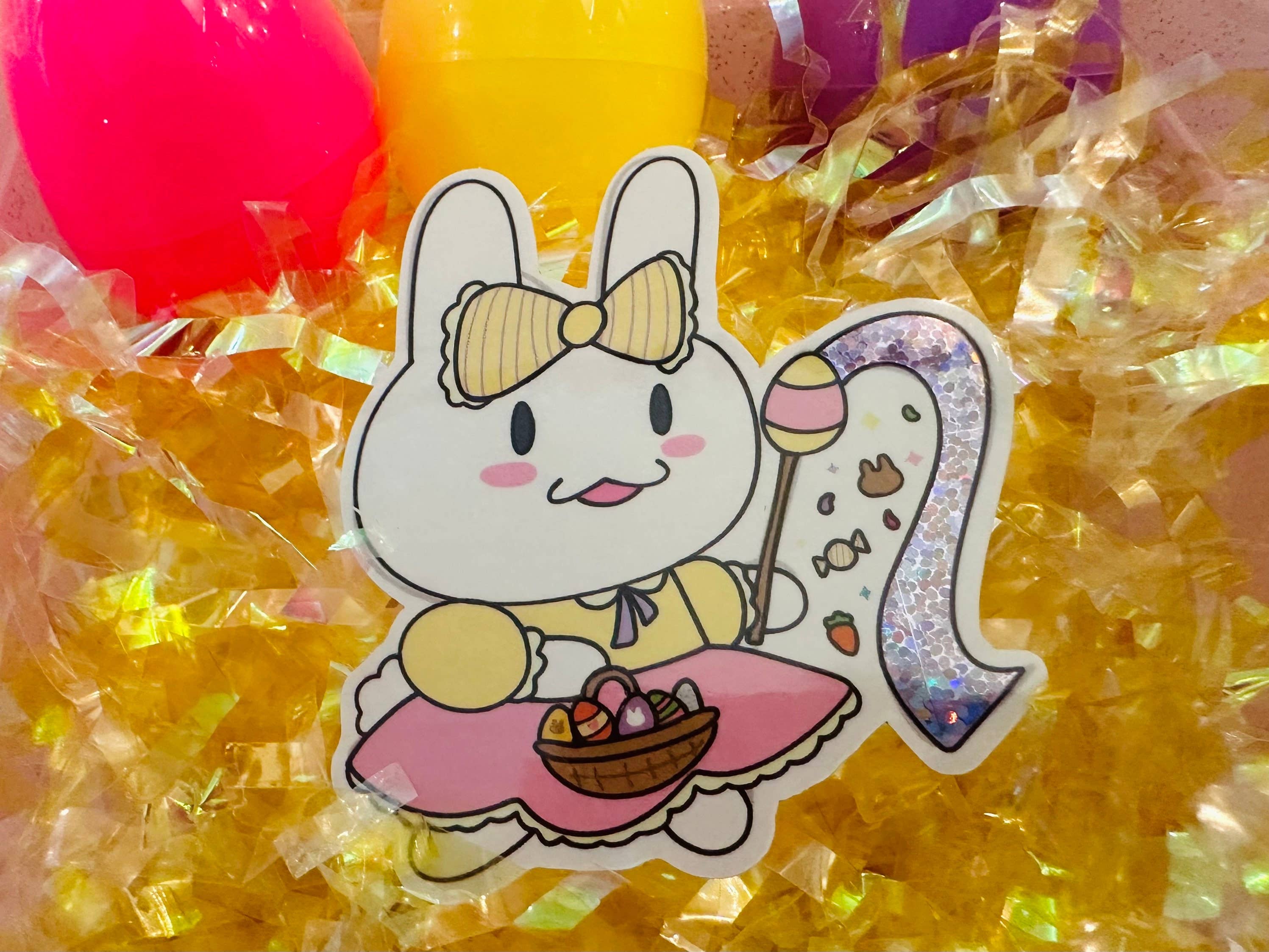 Courtney Elizabeth Studio - Wholesale Sticker - Rabbit Easter Parade Waterproof Glitter Vinyl Sticker1