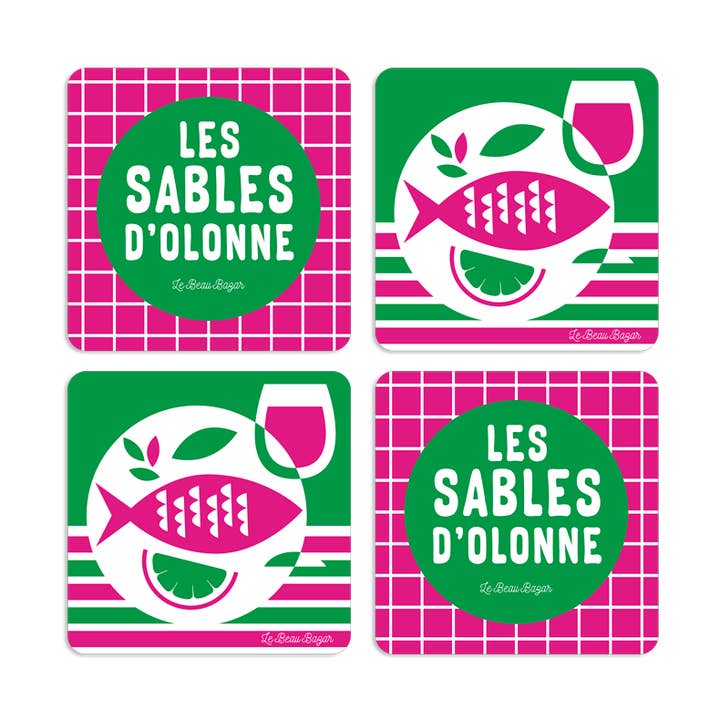 Sous-verre LES SABLES D'OLONNE Poisson pour la vente par Le Beau Bazar