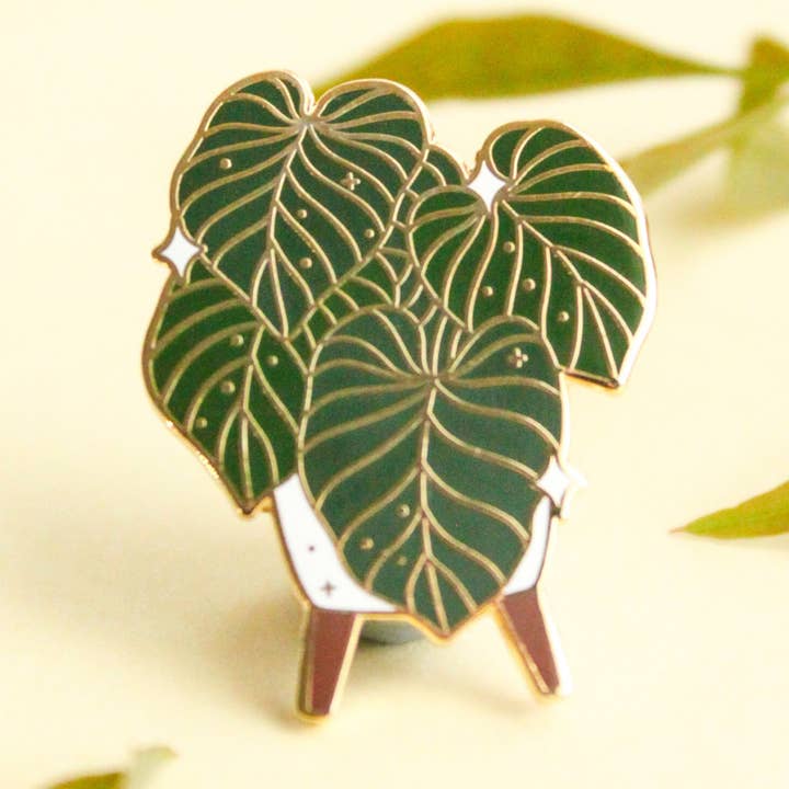 Philodendron Gloriosum emaille pin voor wholesale door Occasionalish