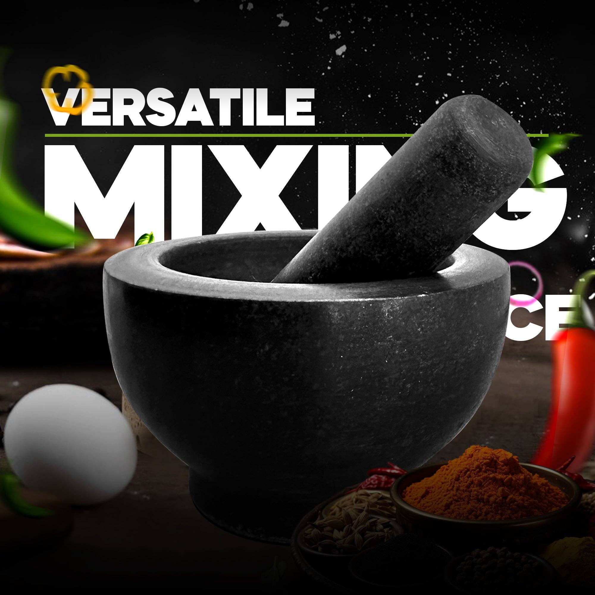 Ledsone - Wholesale Mortar & Pestle - Marble Pestle and Mortar Grinding for Spice Herbs Nuts~54711