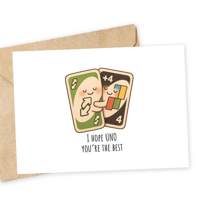 UNO Biglietto di Auguri Fatto a Mano: Grazie, Biglietto d'Amore per la vendita all'ingrosso da parte di Chewy Lemon Studio