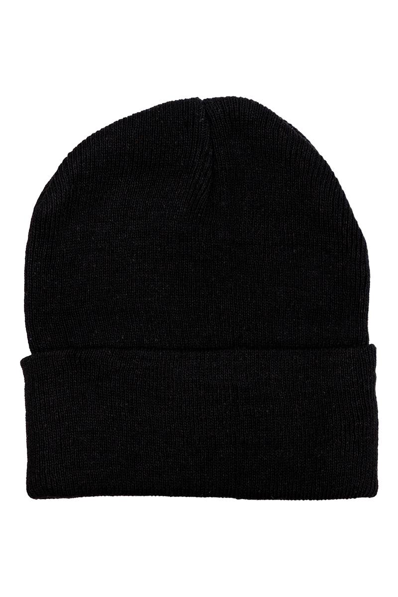 ASSORTI Cap Zone klassiek gebreide muts met omslag in donkere, neutrale kleuren voor groothandel op Faire2