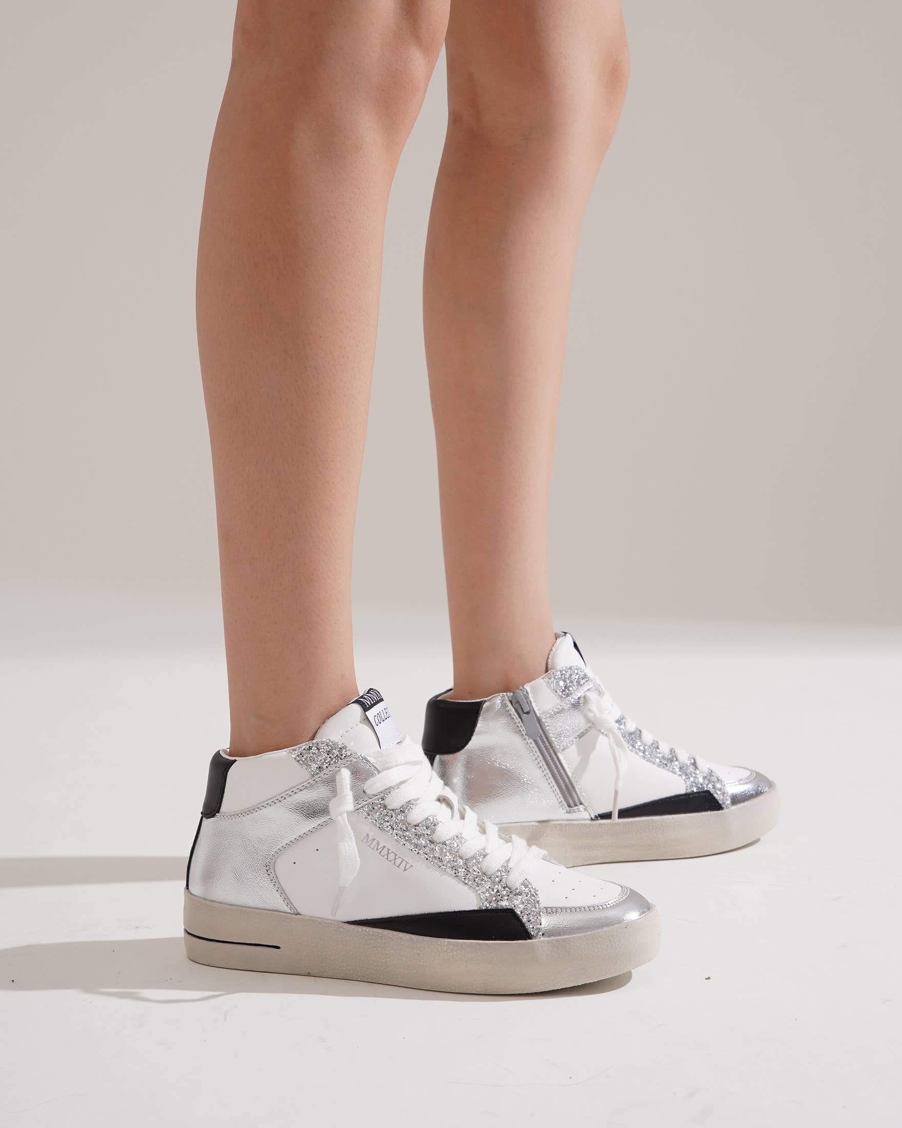 CEREZA - Wholesale Lifestyle Sneakers - Women's - Women's High-cut Platform Sneakers with with glitter detail22