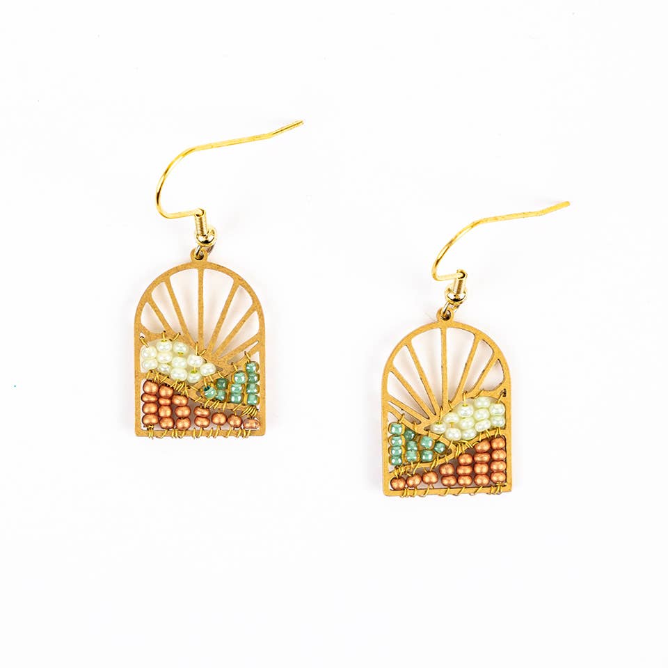 Altiplano - Wholesale Dangle Earrings - Sunrise Brass and Bead Earrings2